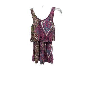 Truly Me by Sara Sara Girls Paisley Sleeveless Tiered Romper Youth Size 10